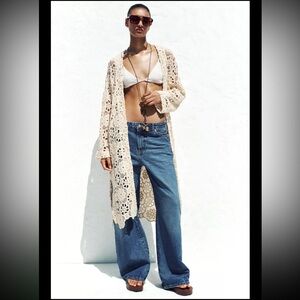 Zara crochet Kimono Jacket, 2025